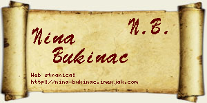 Nina Bukinac vizit kartica